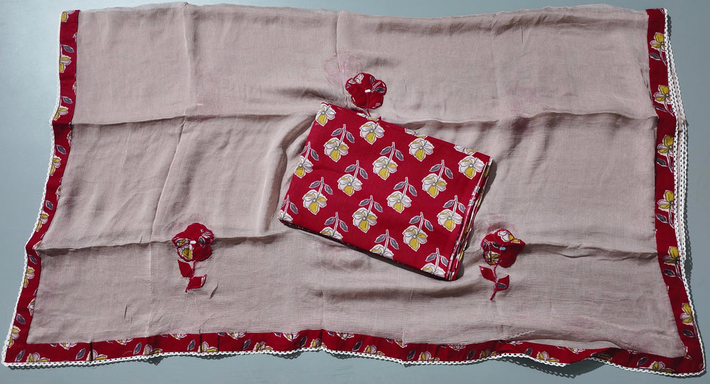Blooming Festive Unstitched Suit – Vibrant Floral Delight