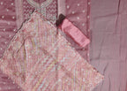 Chic Coral Unstitched Suit: Intricate Embroidery & Luxurious Texture
