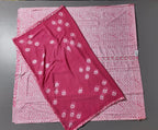 Zigzag Allure: Pink Chevron Unstitched Suit with Mirror Embellishments