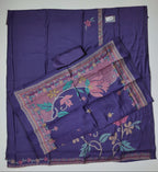 Exquisite Floral Magic Unstitched Suit - Deep Indigo Delight