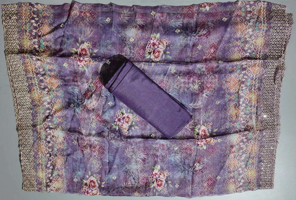 Regal Plum Embroidered Unstitched Suit with Floral Intricacies
