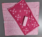 Zigzag Allure: Pink Chevron Unstitched Suit with Mirror Embellishments