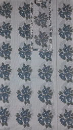 Blossom in Blue: Serene Floral Unstitched Suit