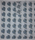 Blossom in Blue: Serene Floral Unstitched Suit