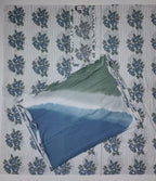 Blossom in Blue: Serene Floral Unstitched Suit