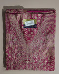 Vibrant Pink Bandhani Silk Suit with Embroidery - Pink - Picture 1