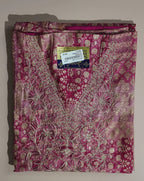 Vibrant Pink Bandhani Silk Suit with Embroidery - Pink - Picture 1