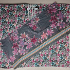 Floral Elegance Cotton Kurta Set - Dark gray - Picture 5