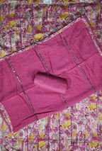 Vibrant Abstract Pink & Yellow Cotton Suit - Pink - Picture 5
