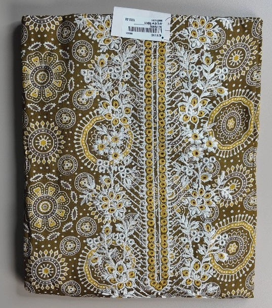 Elegant Olive Mandala Embroidered Suit - Olive green - Picture 1