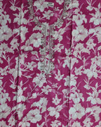 Elegant Pink Floral Designer Kurti Set - Pink - Picture 2