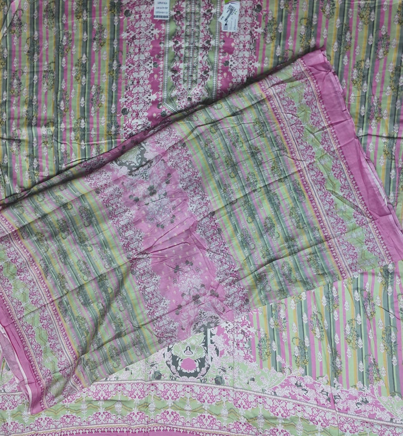 Aqua Elegance: Floral Jam Satin Suit