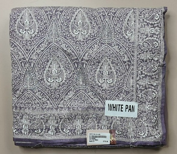 Elegant Lavender Banarasi Brocade Saree - Purple - Picture 1