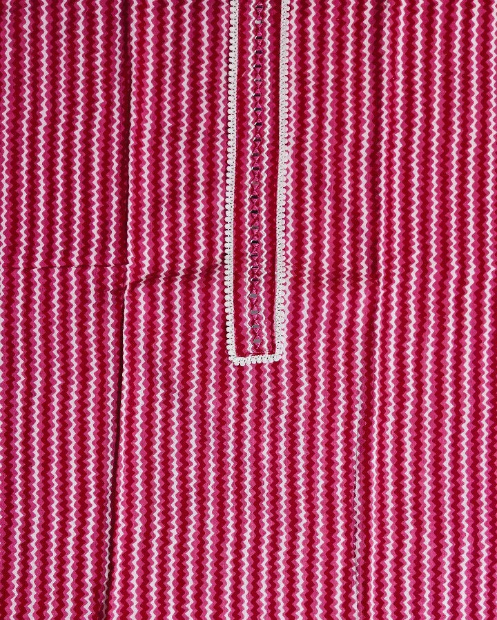 Vibrant Pink Zigzag & Polka Suit Set - Red - Picture 3