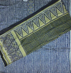 Navy Blue Floral Embroidered Cotton Kurta Set - Navy blue - Picture 4