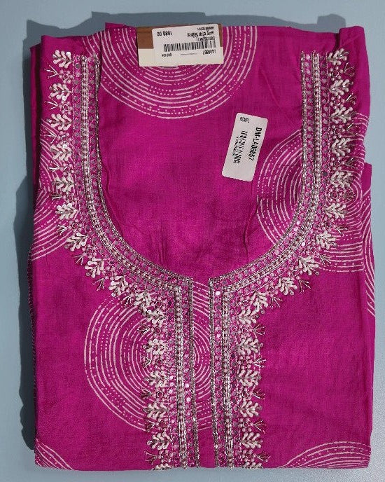 Vibrant Pink Embroidered Kurta Set - Magenta - Picture 1