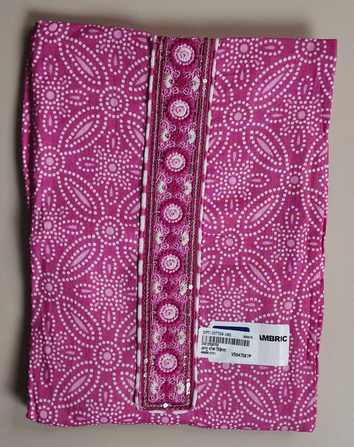 Vibrant Pink Bandhani Cotton Kurta Set - Pink - Picture 1