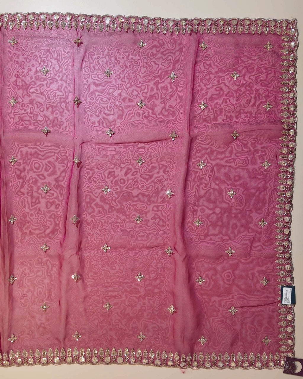 Radiant Magenta Embellished Georgette Saree - Magenta - Picture 3