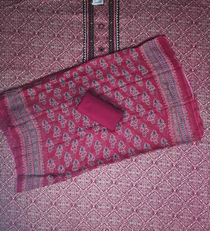 Vibrant Red Bandhani Print Salwar Suit Set - Red - Picture 6