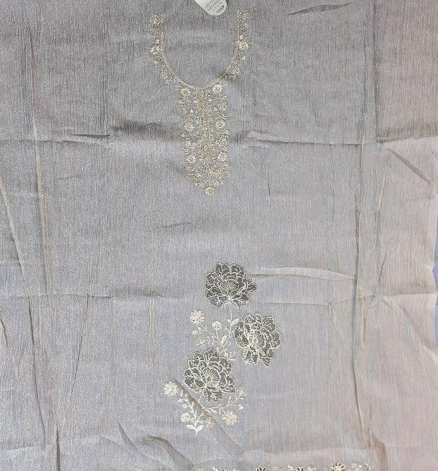 Elegant Silver Embroidered Kurti - Beige - Picture 5