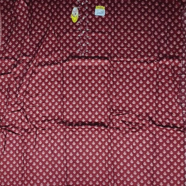 Elegant Maroon Leaf Pattern Cotton Saree - Maroon - Picture 4