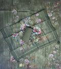 Elegant Floral Green Digital Print Suit - Olive green - Picture 6