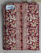 Maroon Floral Cotton Saree with Intricate Border - Maroon - Picture 1