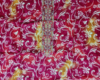 Elegant Red & Gold Floral Anarkali Suit - Red - Picture 2