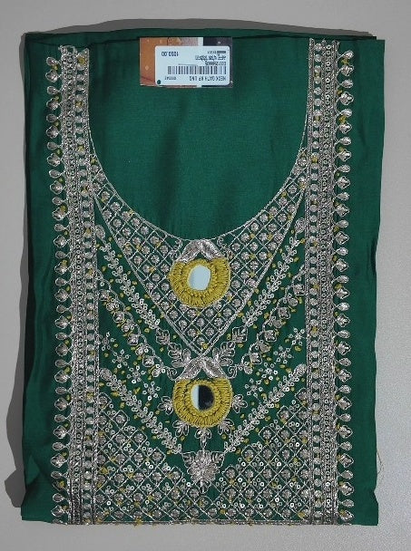 Emerald Green Embroidered Kurta Set - Dark green - Picture 1
