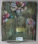 Elegant Floral Green Digital Print Suit - Olive green - Picture 1