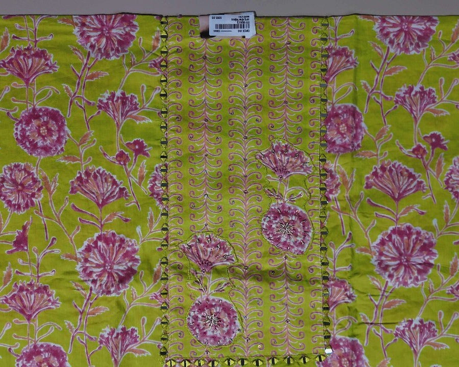Vibrant Lime Floral Printed Suit Set - Lime Green - Picture 3