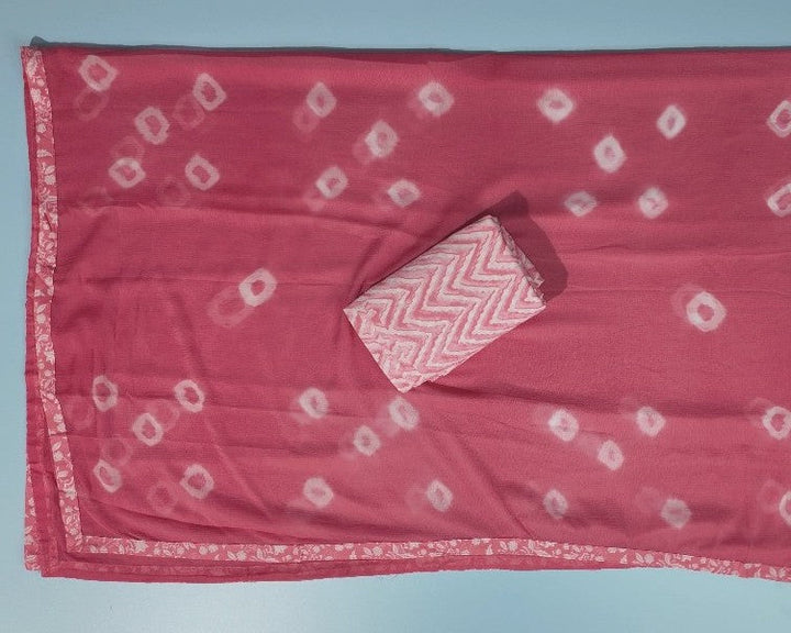 Pink Chevron Embroidered Kurta Set - Pink - Picture 3