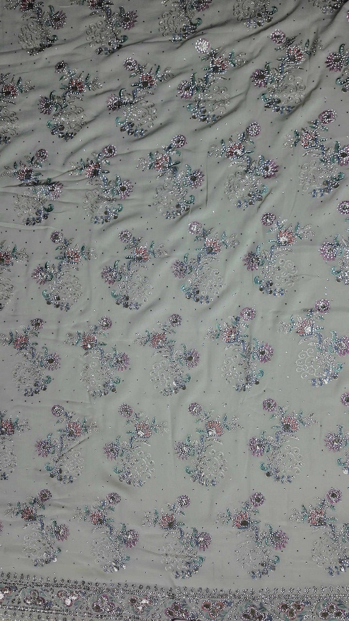 Timeless Mint Green Paisley Chiffon Textile - undefined - Picture 3