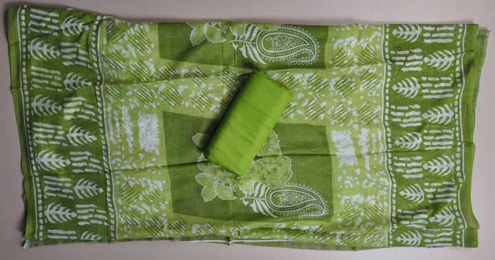 Elegant Green Jaam Print Suit Set - Green - Picture 6