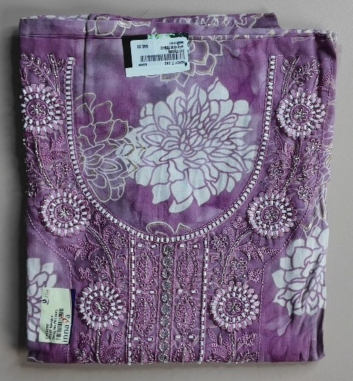 Lilac Floral Embroidered Kurta Set - Purple - Picture 1