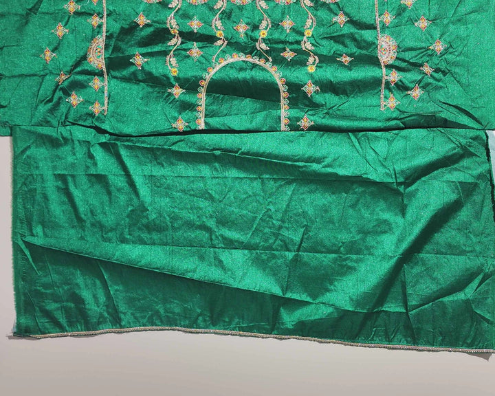 Elegant Maroon Embroidered Silk Dupatta - Red (1) - Picture 5