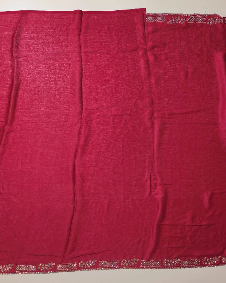 Elegant Maroon Embellished Shawl - Red - Picture 4