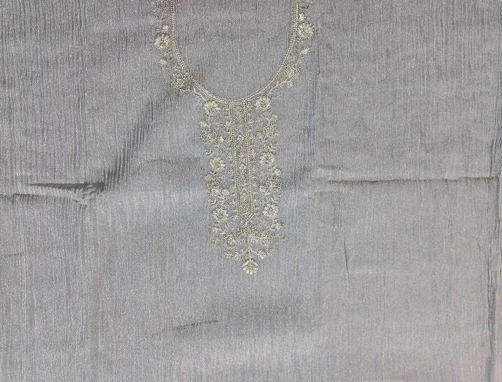 Elegant Silver Embroidered Kurti - Beige - Picture 3