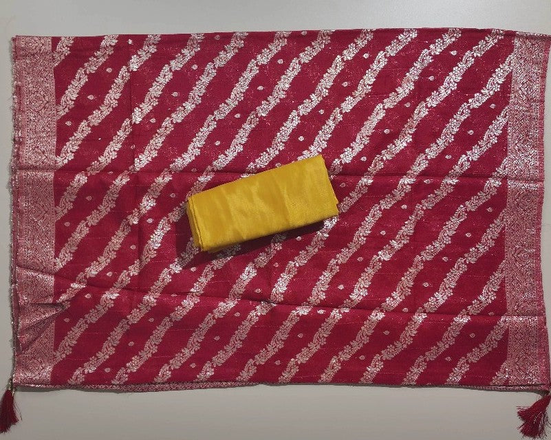 Golden Yellow Embellished Silk Suit Set - Mustard yellow - Picture 2