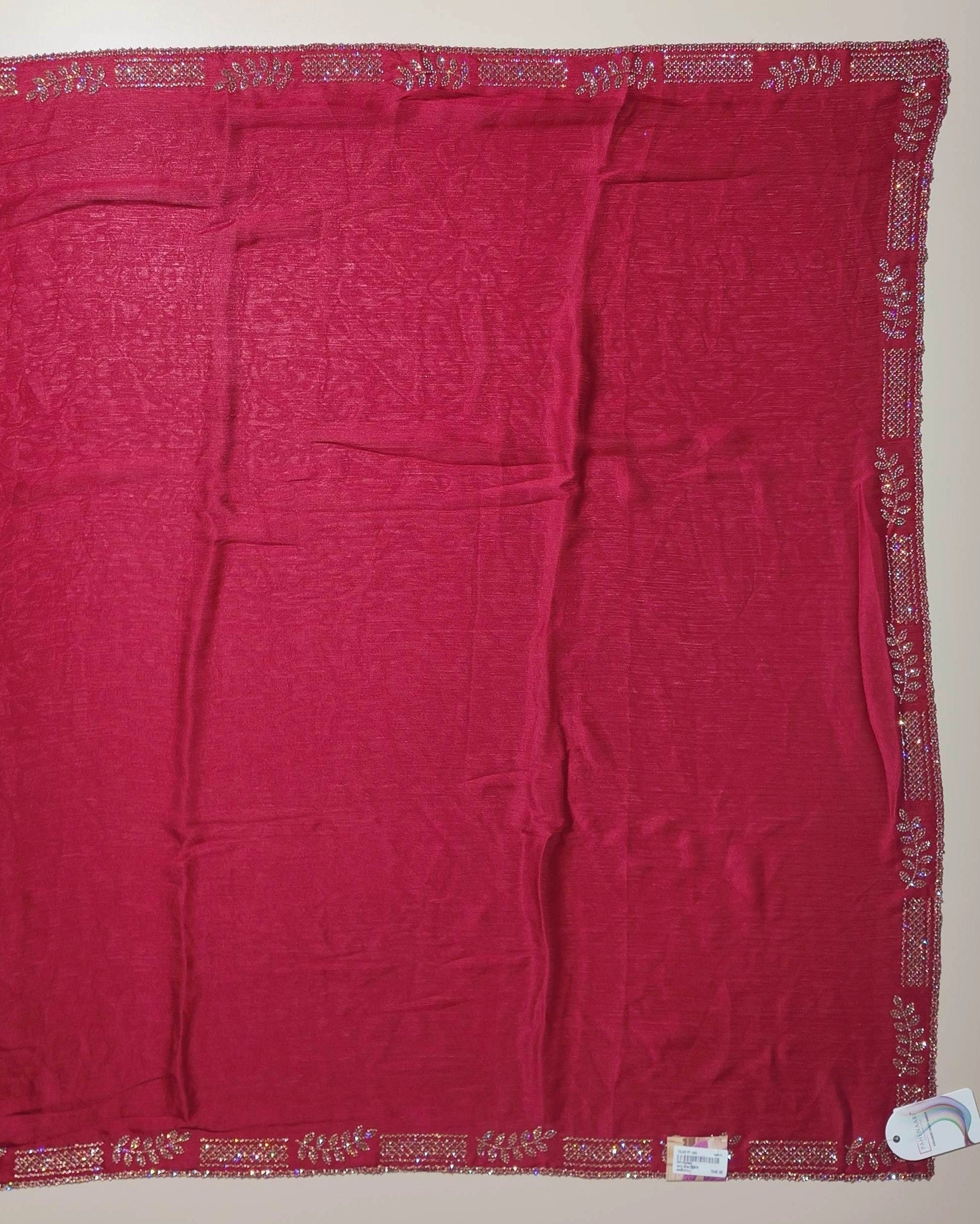 Elegant Maroon Embellished Shawl - Red - Picture 3