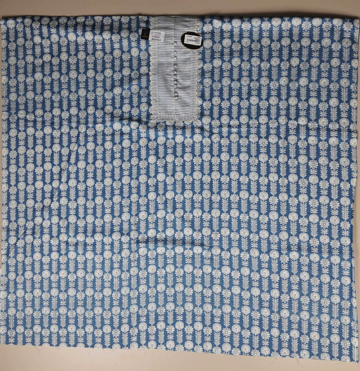 Blue Floral Elegance Cotton Suit Set - Blue - Picture 4