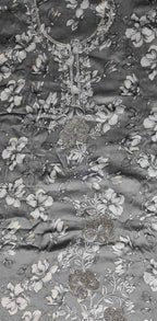 Elegant Grey Floral Embroidered Kurta Set - Gray - Picture 2