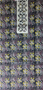 Elegant Black Floral Hand-Block Print Suit - Black - Picture 2