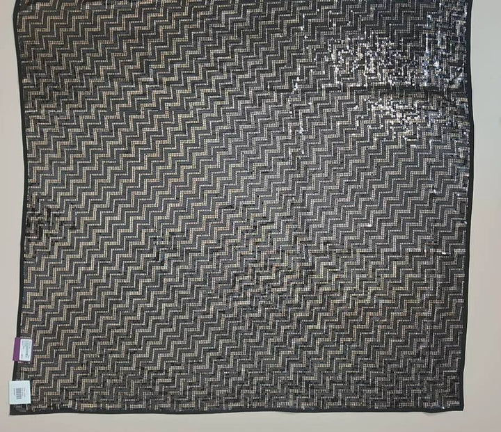 Glamorous Black Sequin Georgette Fabric - Black - Picture 3