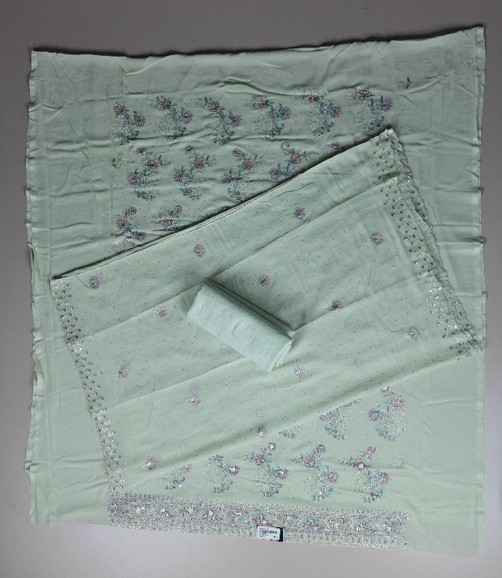 Timeless Mint Green Paisley Chiffon Textile - undefined - Picture 5