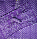 Vibrant Purple Floral Embroidered Suit Set - Purple - Picture 5