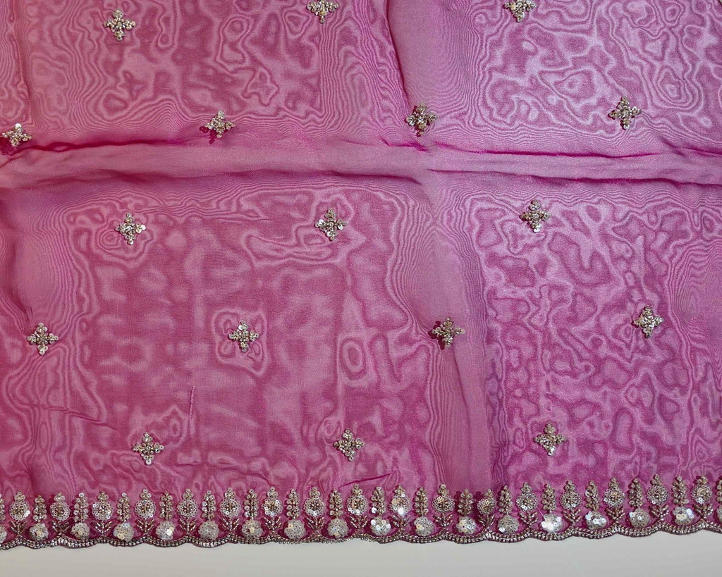 Radiant Magenta Embellished Georgette Saree - Magenta - Picture 2
