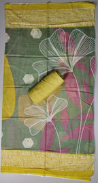 Sunny Yellow Floral Unstitched Suit Set - Yellow - Picture 6