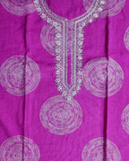 Vibrant Pink Embroidered Kurta Set - Magenta - Picture 3