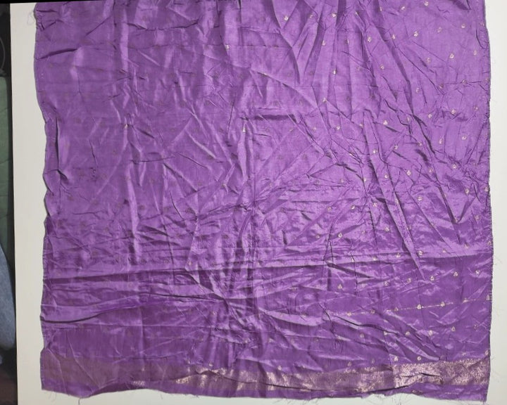 Royal Purple Banarasi Silk Saree with Peacock Motifs - Purple - Picture 5